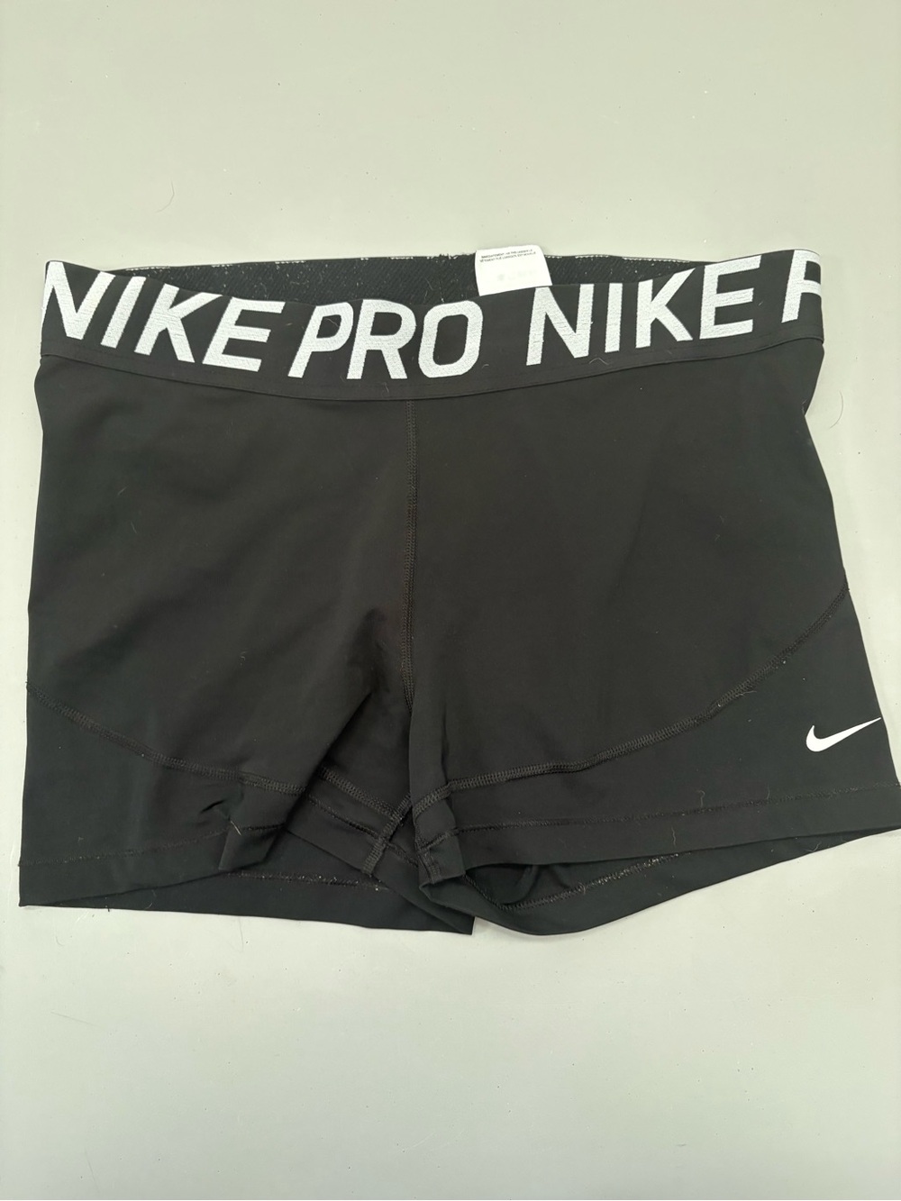 Nike Black Women's Pro Compression Bike Shorts with White Swoosh